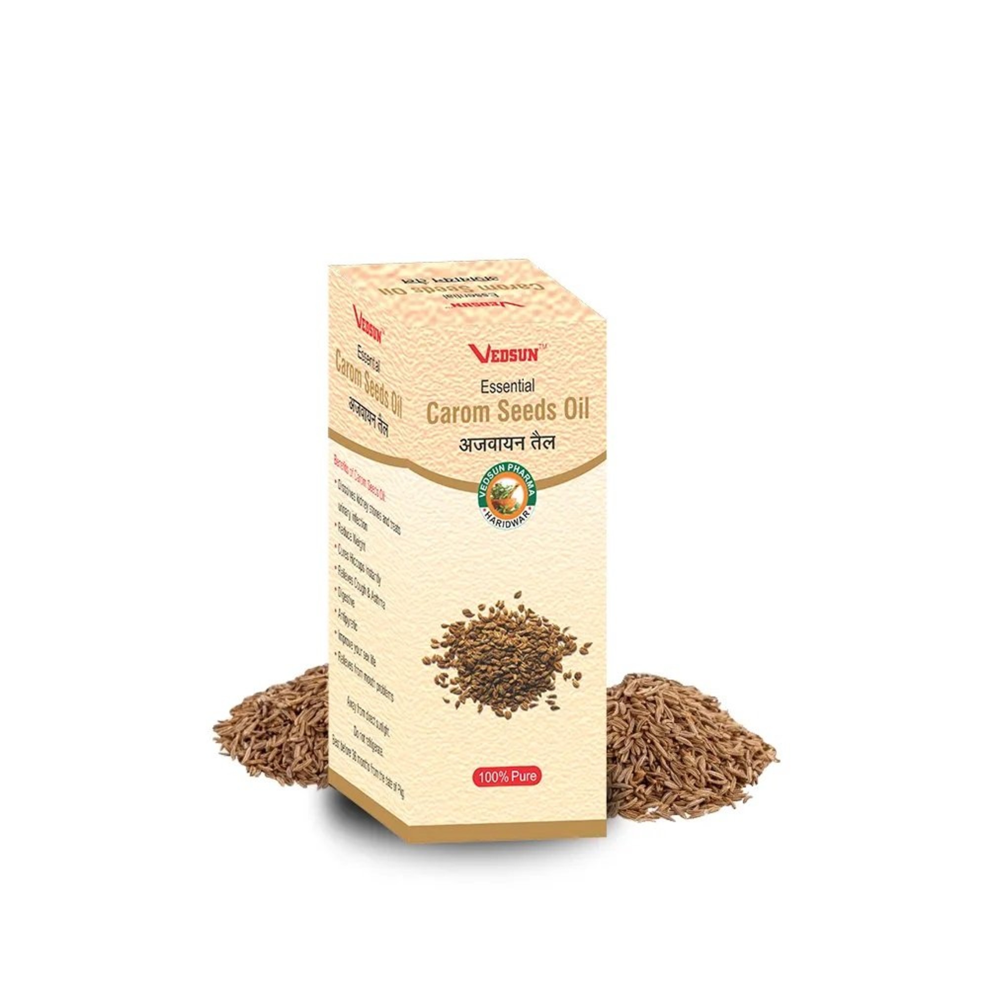 Vedsun Natural Carom Seed Oil Organic and Pure for Skin Care 10ml
